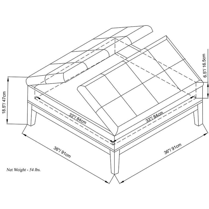 Dover Table Ottoman in Linen Image 6