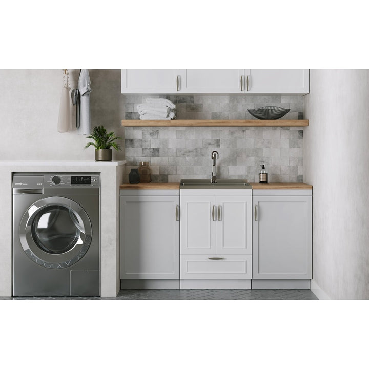 Cardinal 24 Inch White Laundry Cabinet with Sink and Stainless Steel Faucet Image 2