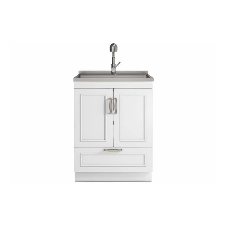 Cardinal 28 Inch Laundry Cabinet White with Sink and Stainless Steel Faucet Image 3