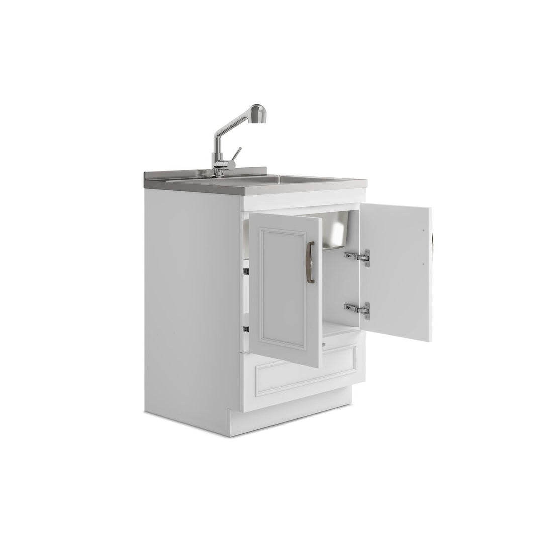 Cardinal 28 Inch Laundry Cabinet White with Sink and Stainless Steel Faucet Image 4