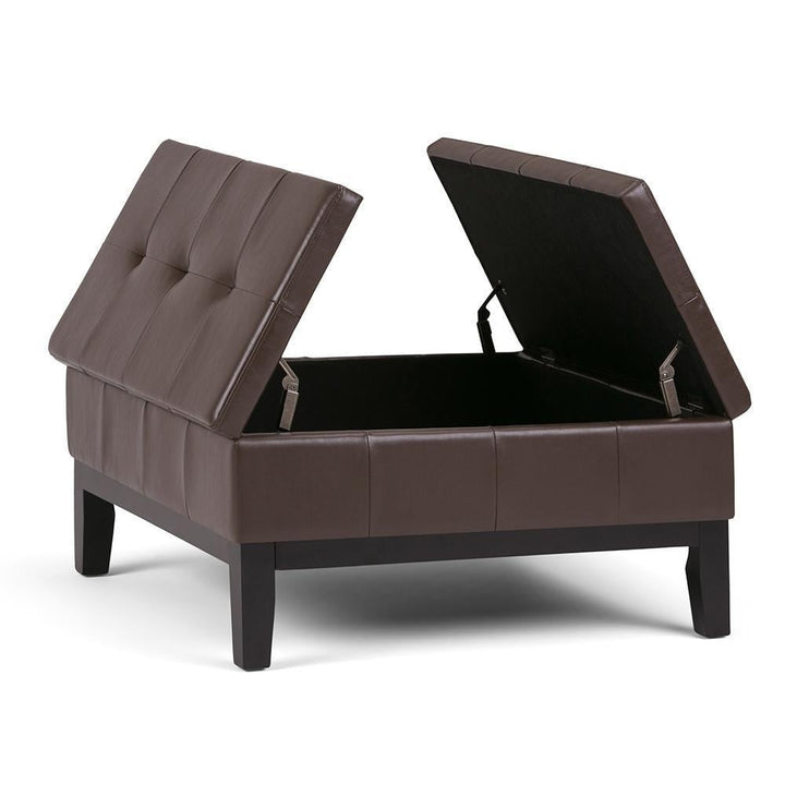 Dover Table Ottoman in Vegan Leather Image 1