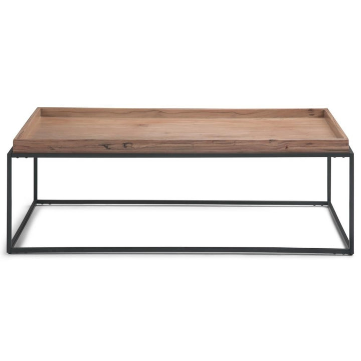 Carter Tray Top Coffee Table Acacia Wood Metal Frame 24D x 47W x 15.8H Image 3