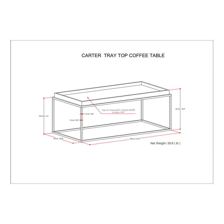 Carter Tray Top Coffee Table in Acacia Image 6