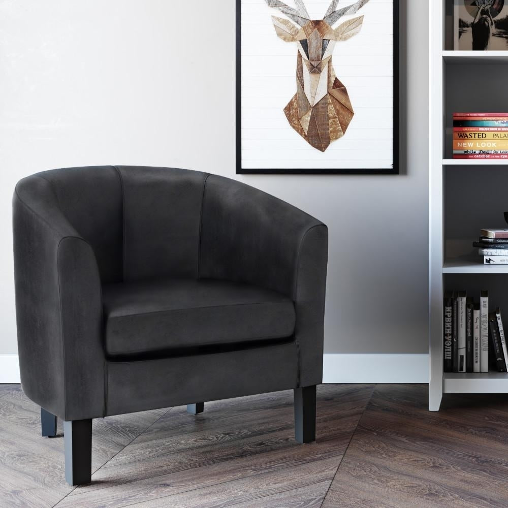 Austin Accent Chair in Distressed Vegan Leather Image 12