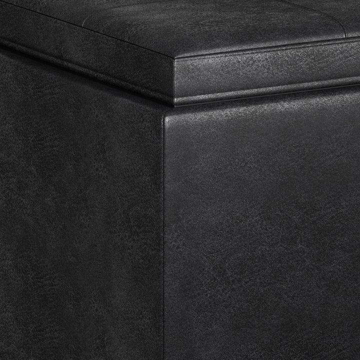 Avalon 5 Pc Storage Ottoman in Distressed Vegan Leather Image 6