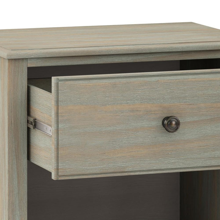 Connaught Bedside Table Solid Wood Nightstand with 2 Drawers and Open Shelf 16x24x26 Image 5