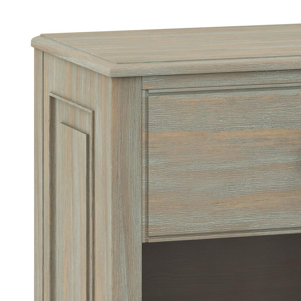 Connaught Bedside Table Solid Wood Nightstand with 2 Drawers and Open Shelf 16x24x26 Image 6