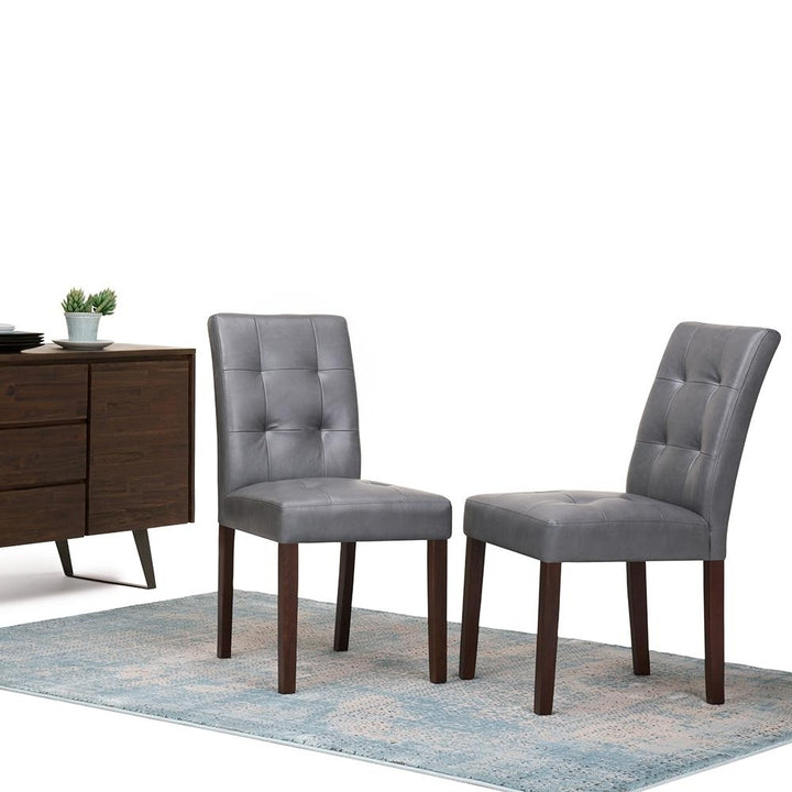 Andover Parson Dining Chair Set of 2 Upholstered Modern Brown Wood Legs Image 10