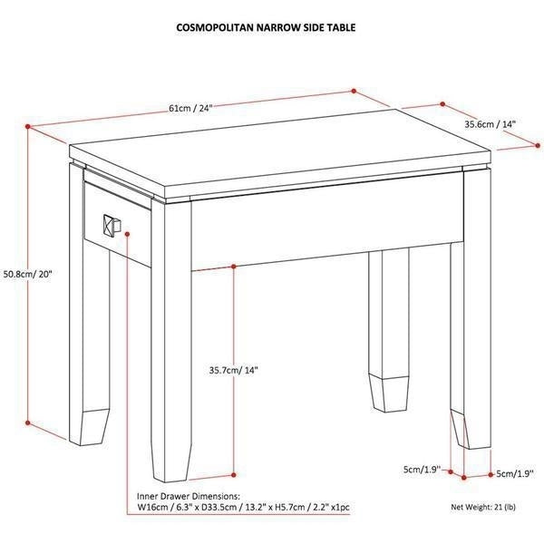 Cosmopolitan Narrow End Table Image 6