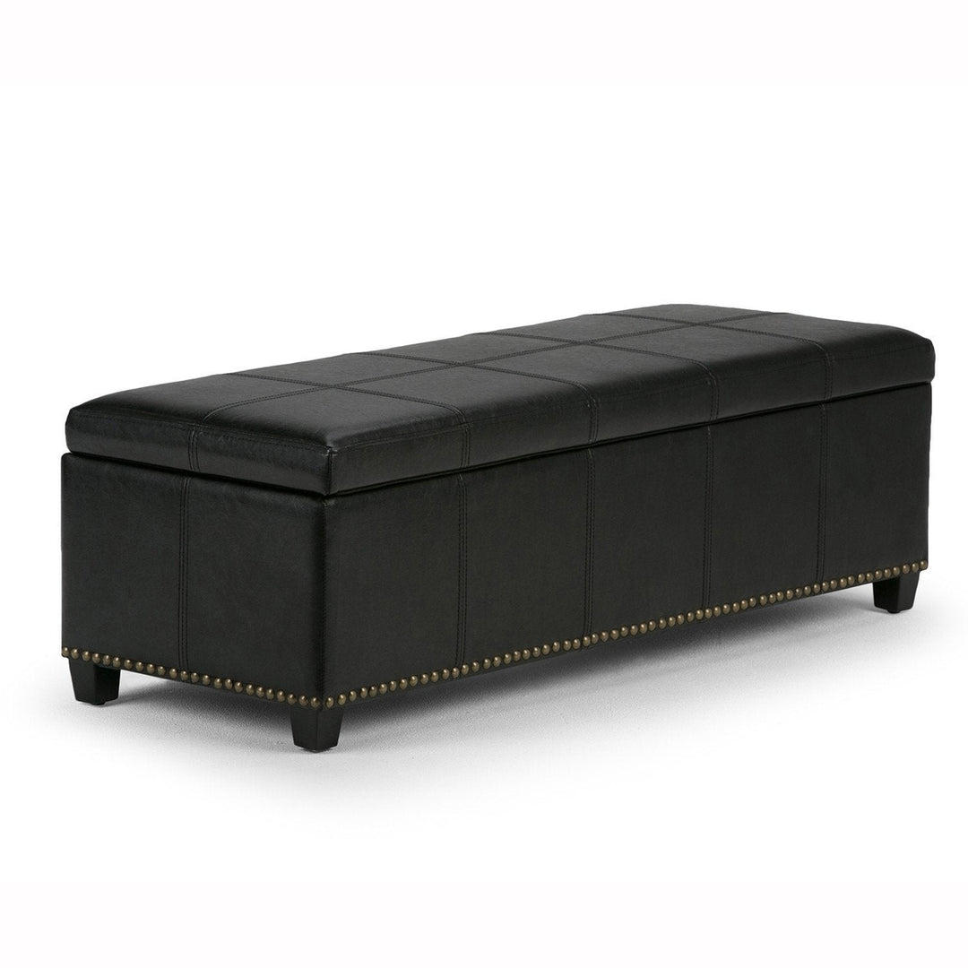 Kingsley Large Storage Ottoman in Vegan Leather Image 2