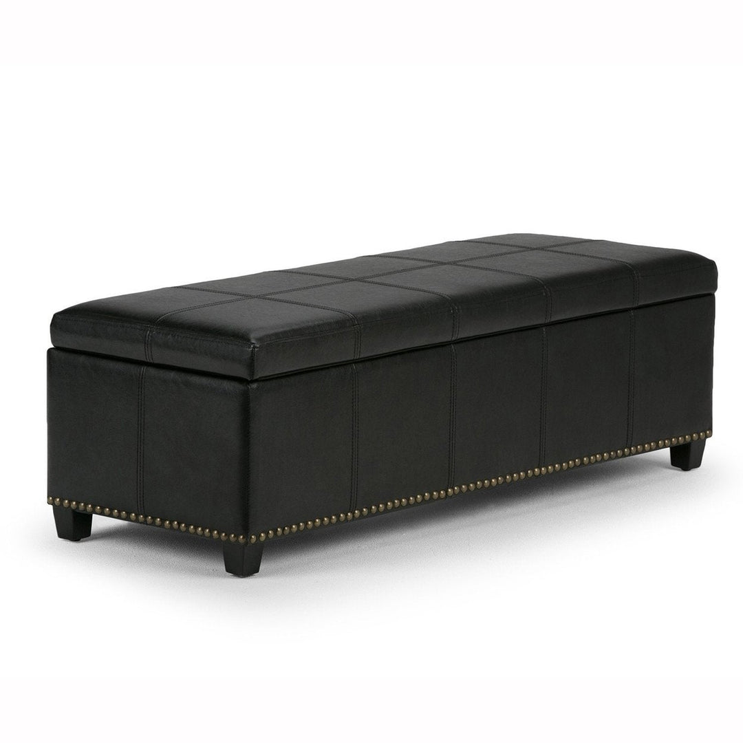 Kingsley Large Storage Ottoman in Vegan Leather Image 1