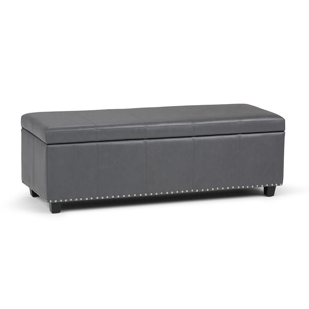 Kingsley Large Storage Ottoman in Vegan Leather Image 1