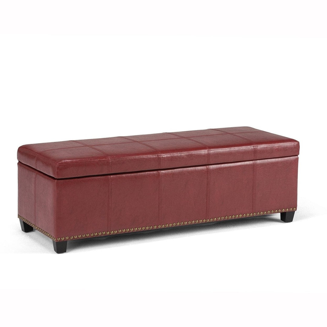 Kingsley Large Storage Ottoman in Vegan Leather Image 1