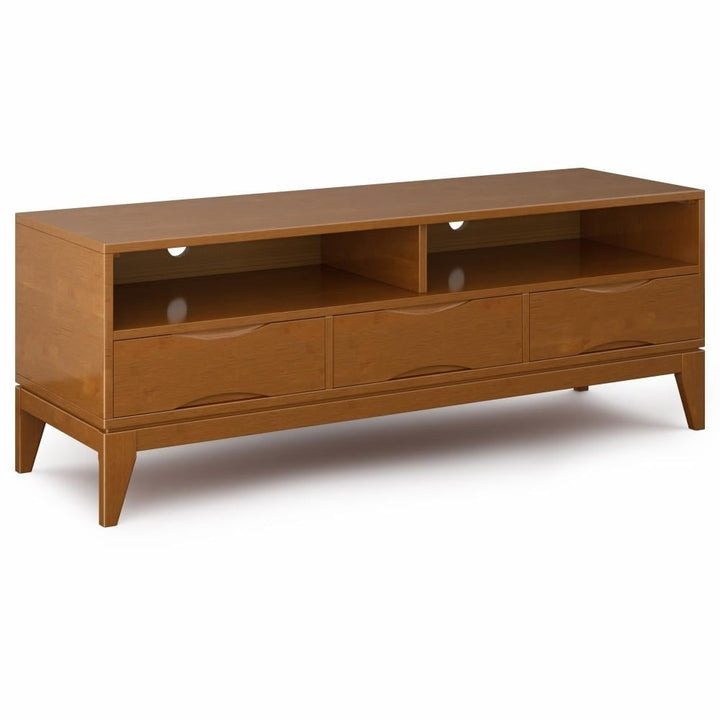 Harper TV Stand 60 Inch Solid Rubberwood Media Unit for TVs Up to 65 Inch Image 1