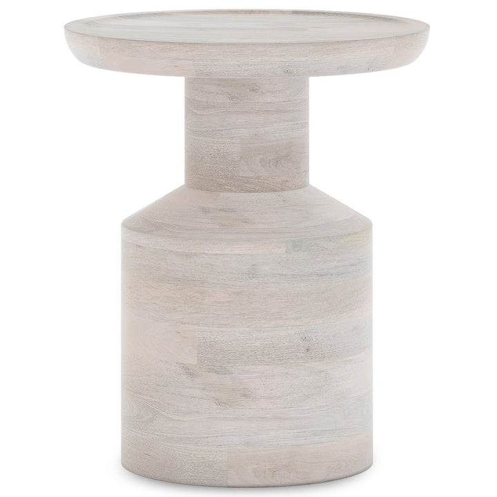 Haynes Wooden Accent Table Mango Handcrafted Solid Wood 15.75in Contemporary Design Image 2