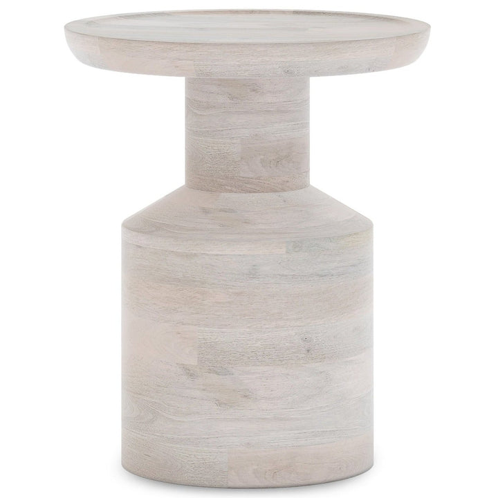 Haynes Wooden Accent Table Mango Handcrafted Solid Wood 15.75in Contemporary Design Image 1