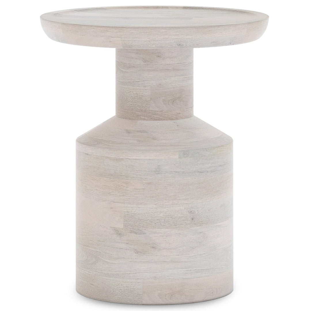 Haynes Wooden Accent Table Mango Handcrafted Solid Wood 15.75in Contemporary Design Image 1