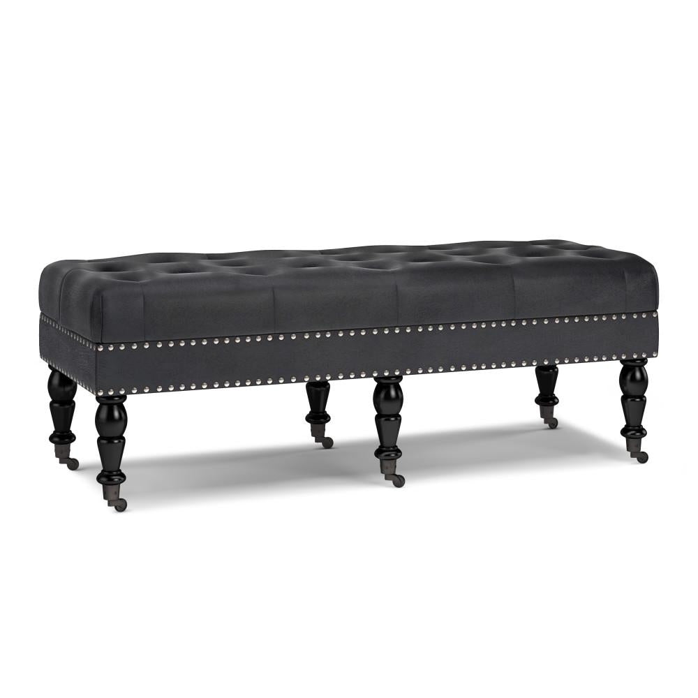 Henley Ottoman Bench in Distressed Vegan Leather Image 2
