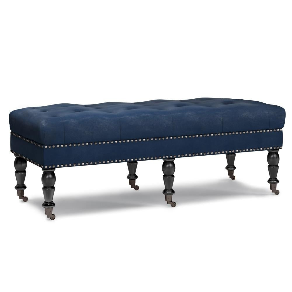 Henley Ottoman Bench in Distressed Vegan Leather Image 3