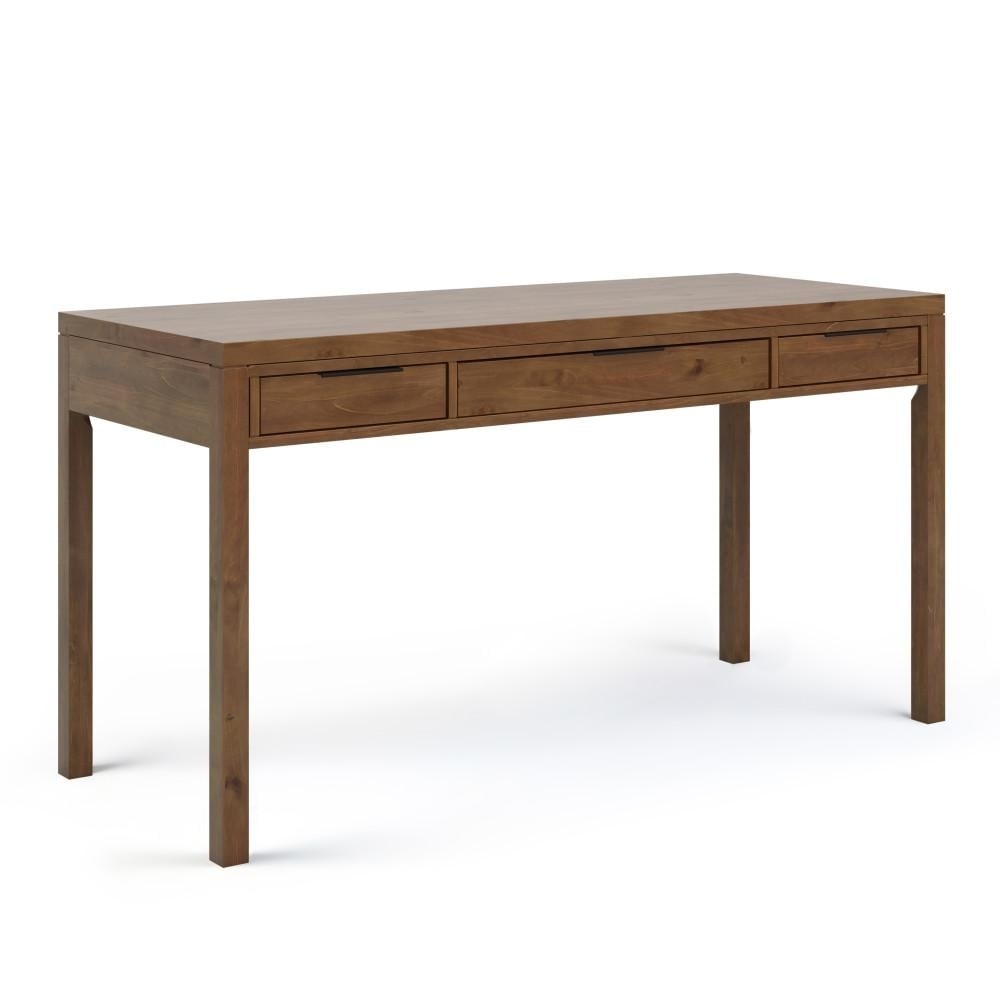 Hollander Desk Solid Wood 60 Inch Office Desk with Drawers Modern Design Image 1