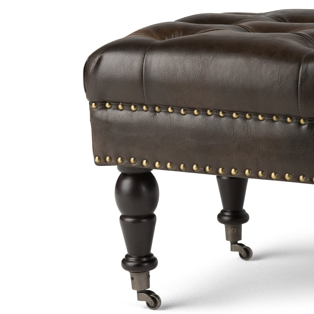 Henley Ottoman Bench in Distressed Vegan Leather Image 9