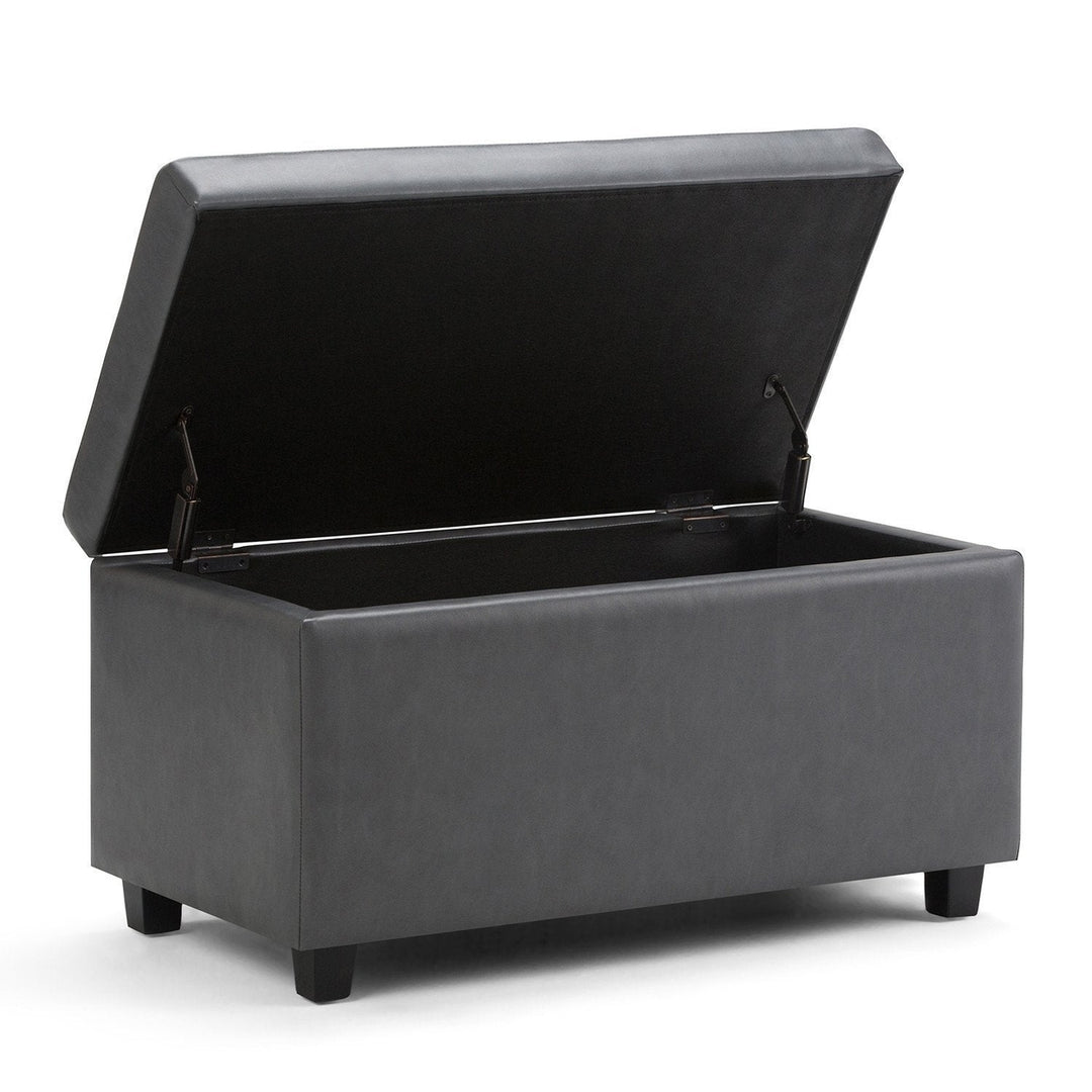 Darcy Storage Ottoman in Vegan Leather Image 2