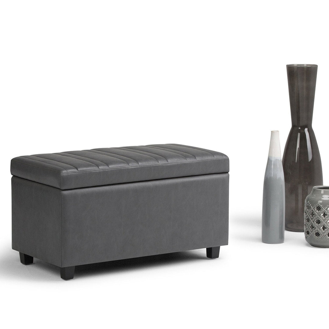 Darcy Storage Ottoman in Vegan Leather Image 3