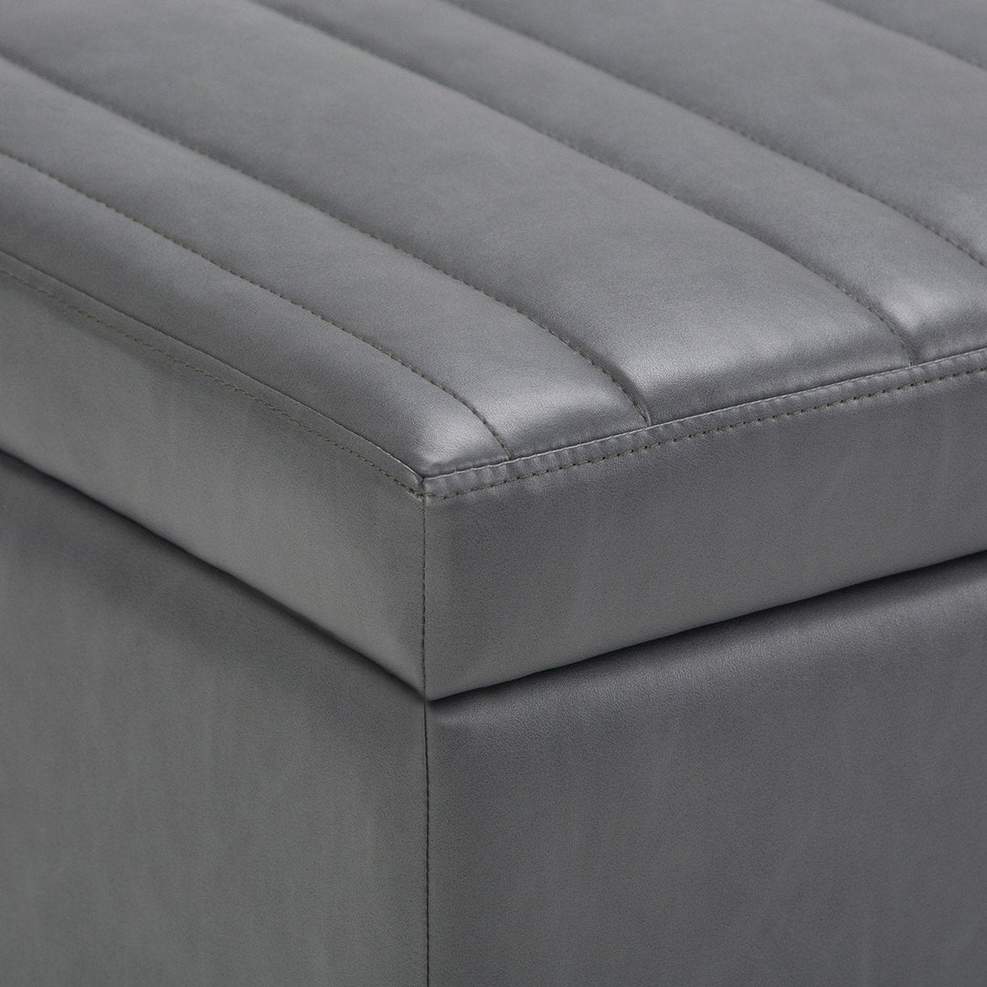 Darcy Storage Ottoman in Vegan Leather Image 5