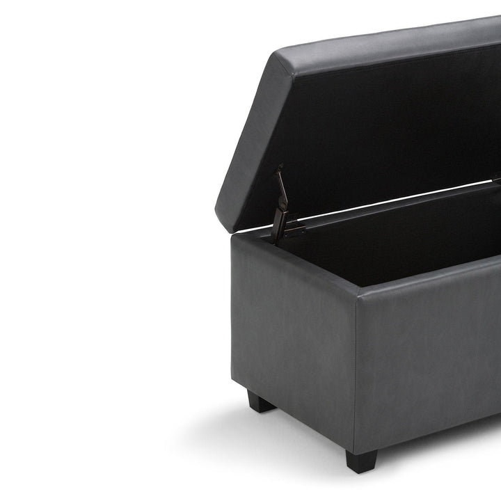 Darcy Storage Ottoman in Vegan Leather Image 7