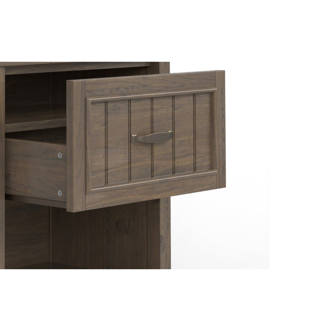 Lev Bedside Table Solid Wood Nightstand with Drawer and Open Shelf Modern Design Image 4