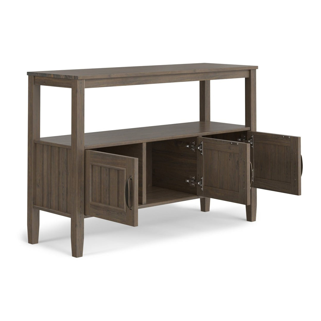 Lev Console Table with Open Shelves and Storage Doors for Living Room Entryway Image 3