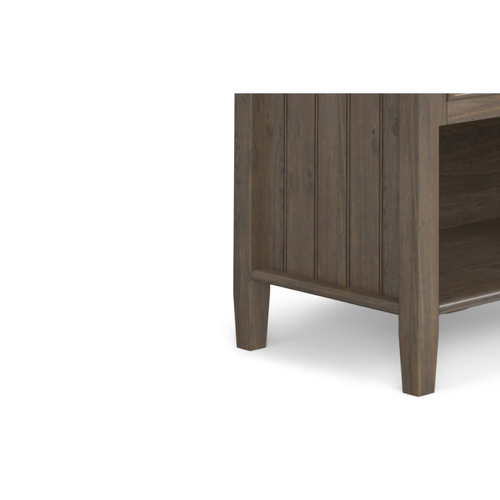 Lev Bedside Table Solid Wood Nightstand with Drawer and Open Shelf Modern Design Image 9