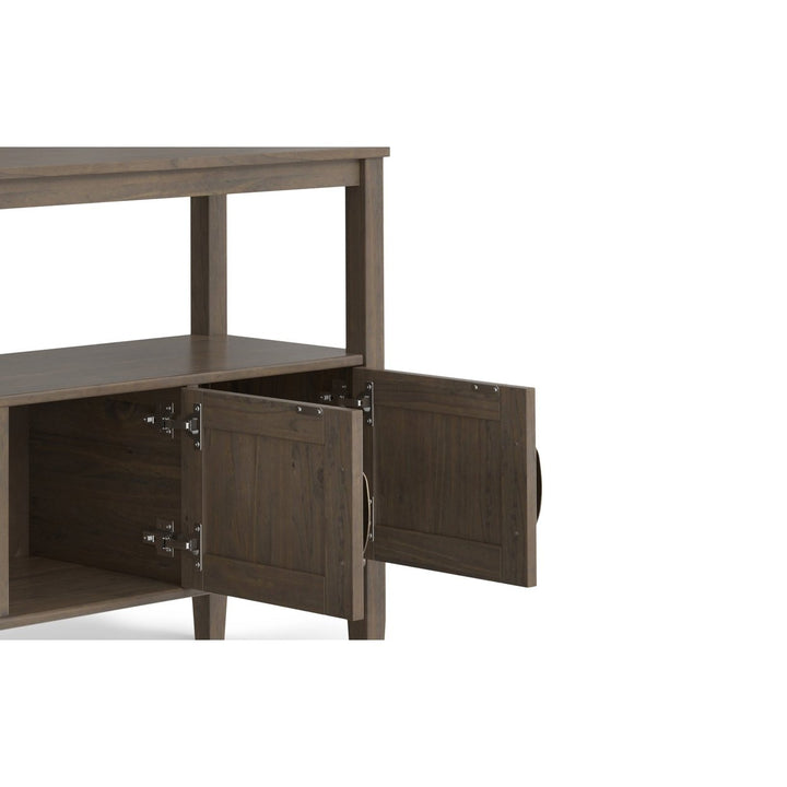 Lev Console Table with Open Shelves and Storage Doors for Living Room Entryway Image 4