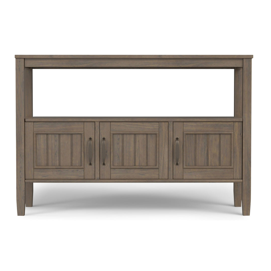 Lev Console Table with Open Shelves and Storage Doors for Living Room Entryway Image 5