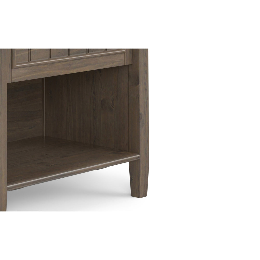 Lev Bedside Table Solid Wood Nightstand with Drawer and Open Shelf Modern Design Image 10