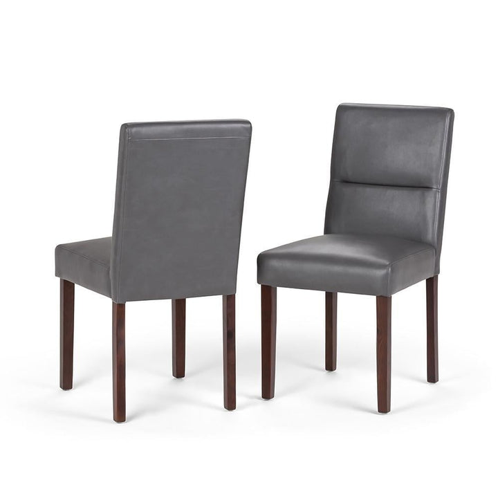 Ashford Dining Chair Set of 2 Modern Upholstered Brown Wood Legs 23D x 18W x 35H Image 3