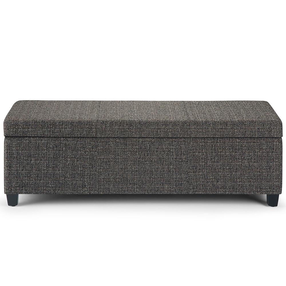 Avalon Storage Ottoman Bench Tweed 48in Large Rectangular with Interior Storage Image 5