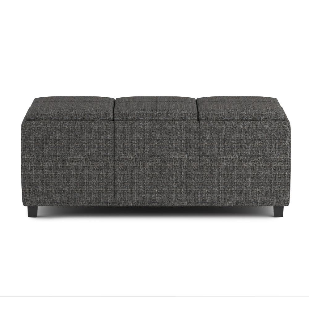 Avalon Extra Large Tweed Storage Ottoman with Serving Trays 42 Inch Rectangular Image 5