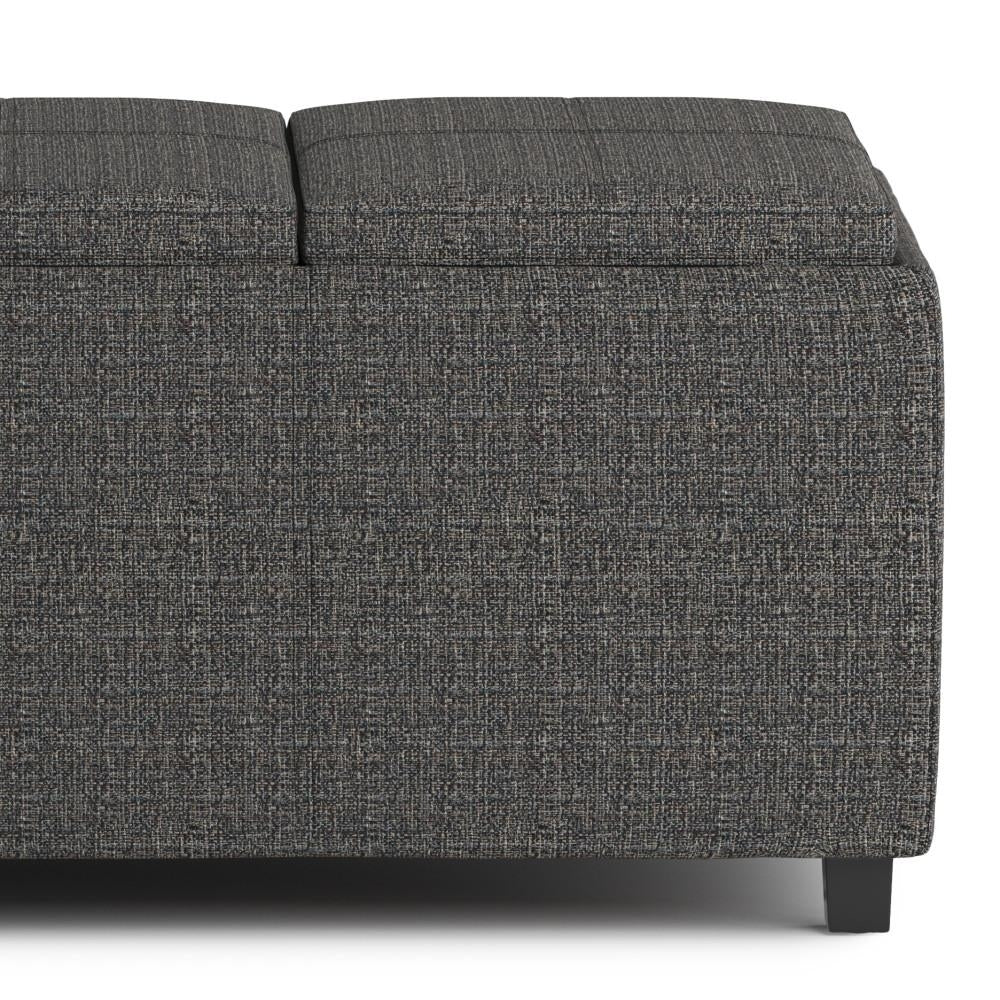 Avalon Extra Large Tweed Storage Ottoman with Serving Trays 42 Inch Rectangular Image 6