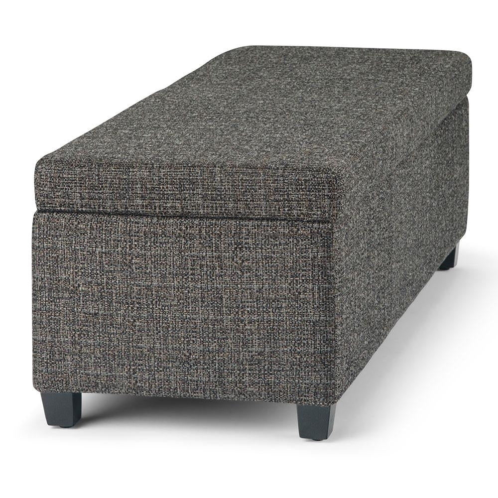 Avalon Storage Ottoman Bench Tweed 48in Large Rectangular with Interior Storage Image 6