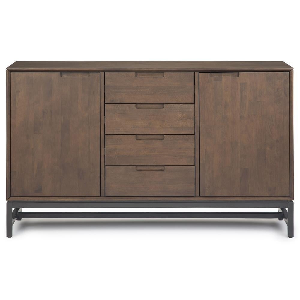 Banting Sideboard Buffet Solid Rubberwood 60 Inch Industrial Walnut Finish Image 2