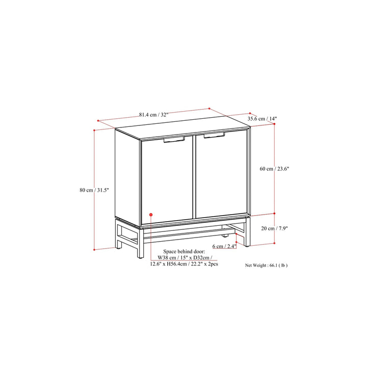 Banting Low Storage Cabinet Solid Hardwood Adjustable Shelves Versatile 31.5 Inch Image 10