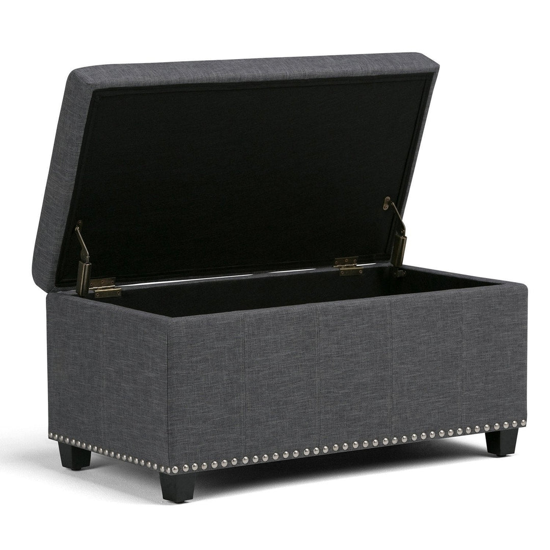 Amelia Storage Ottoman in Linen Image 2