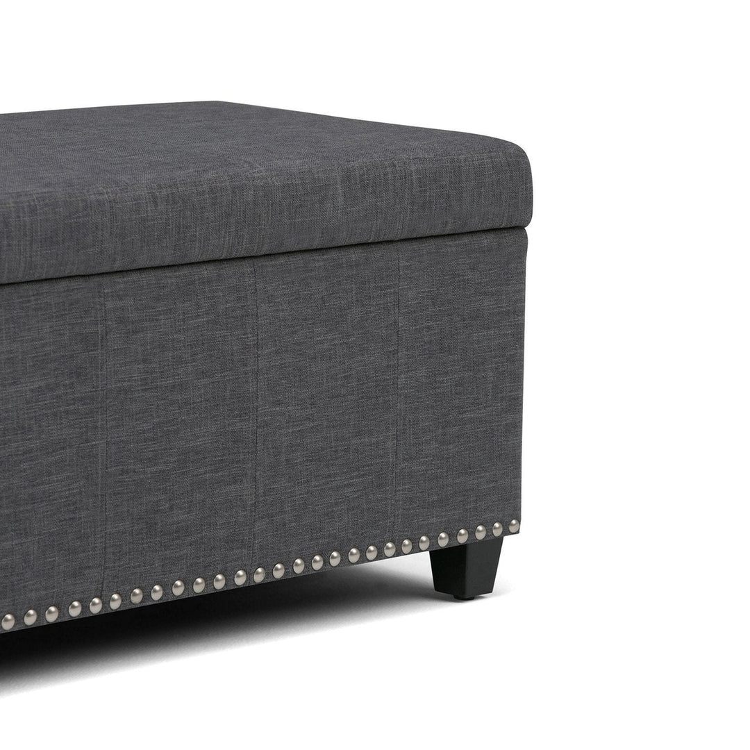 Amelia Storage Ottoman in Linen Image 5