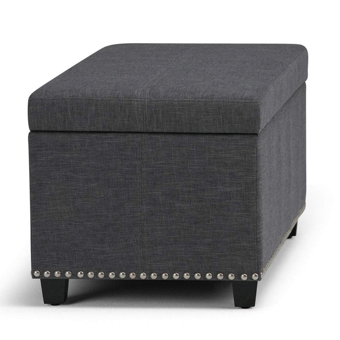 Amelia Storage Ottoman in Linen Image 8