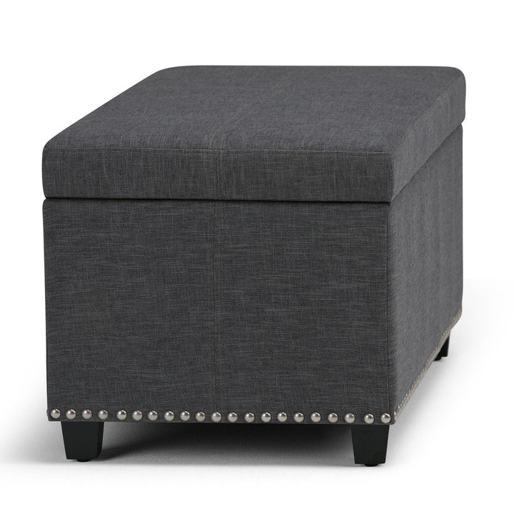 Amelia Storage Ottoman in Linen Image 8