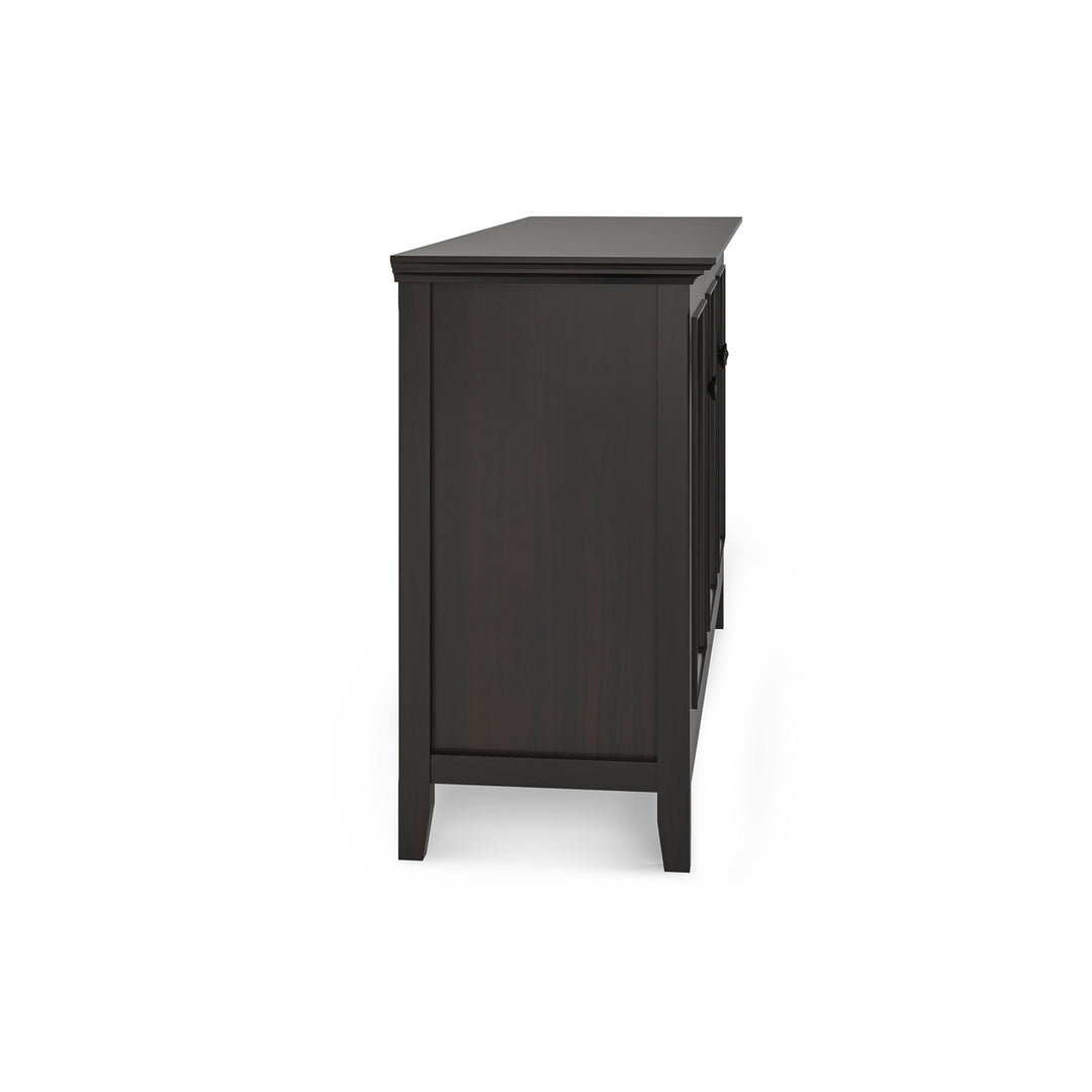 Amherst Wide 3 Door Storage Cabinet Solid Hardwood Adjustable Shelves Brown Image 5