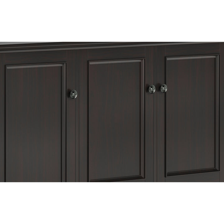 Amherst Wide 3 Door Storage Cabinet Solid Hardwood Adjustable Shelves Brown Image 7