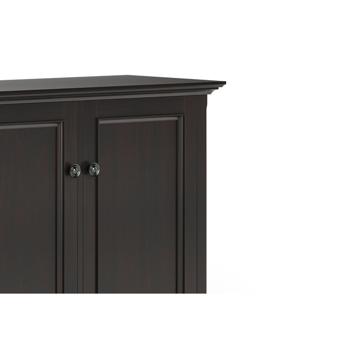 Amherst Wide 3 Door Storage Cabinet Solid Hardwood Adjustable Shelves Brown Image 9