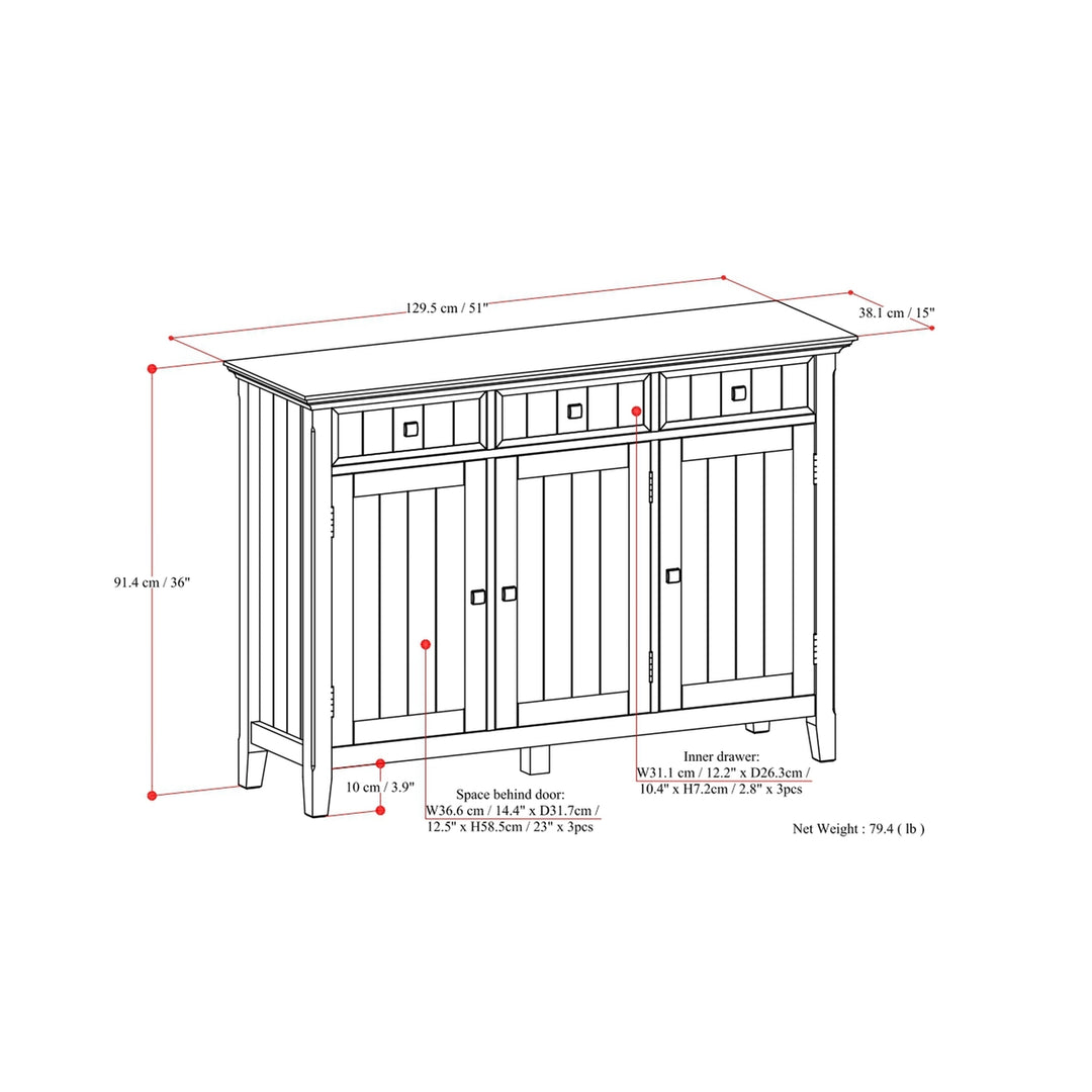 Acadian Wide Entryway Storage Cabinet Image 12